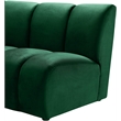 Maklaine Modern / Contemporary Green Velvet 2pc. Modular Sectional