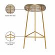 Maklaine Modern / Contemporary Rich Gold Finish Metal Bar Stool