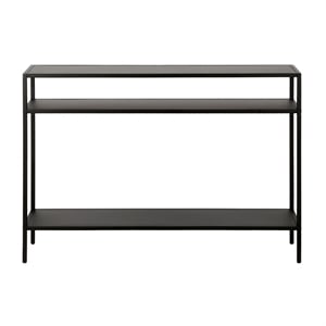 Maklaine Contemporary 42&quot Blackened Bronze Metal Console Table