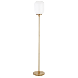 Maklaine Modern / Contemporary 11&quot Brass Metal/Glass Floor Lamp