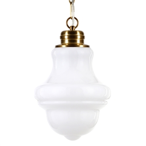 Maklaine Modern / Contemporary 9&quot Brass Finish Metal/Glass Pendant