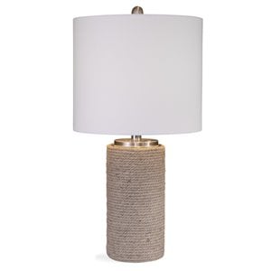 maklaine contemporary coastal table lamp in natural rope fabric