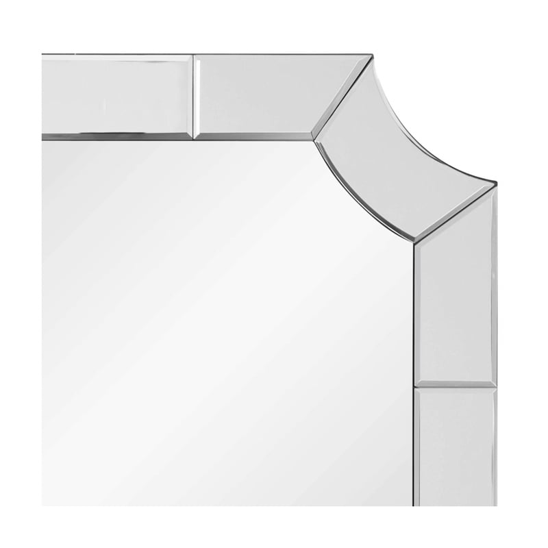 Maklaine Wall Mirror in Clear Mirror Glass Engineered Wood Frame
