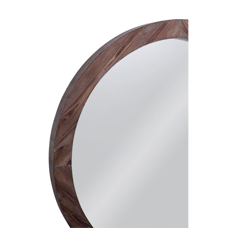 Maklaine Modern / Contemporary MDF Wood Wall Mirror in Natural Finish