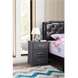 Maklaine Engineered Wood Contemporary 3 Drawer Nightstand in Gray
