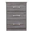Maklaine Engineered Wood Contemporary 3 Drawer Nightstand in Gray