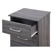 Maklaine Engineered Wood Contemporary 3 Drawer Nightstand in Gray