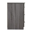 Maklaine Engineered Wood Contemporary 3 Drawer Nightstand in Gray