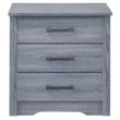 Maklaine Engineered Wood Contemporary 3 Drawer Nightstand in Gray