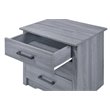 Maklaine Engineered Wood Contemporary 3 Drawer Nightstand in Gray