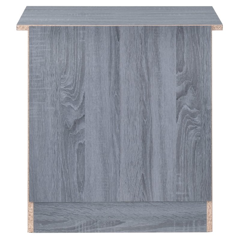 Maklaine Engineered Wood Contemporary 3 Drawer Nightstand in Gray