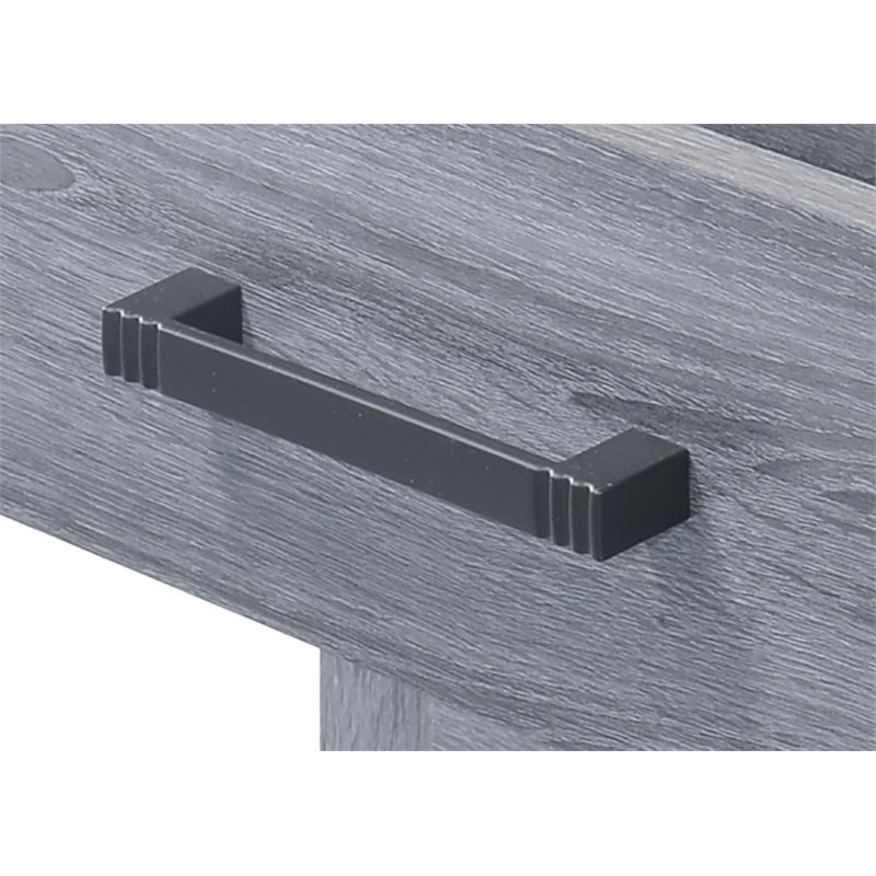 Maklaine Engineered Wood Contemporary 3 Drawer Nightstand in Gray
