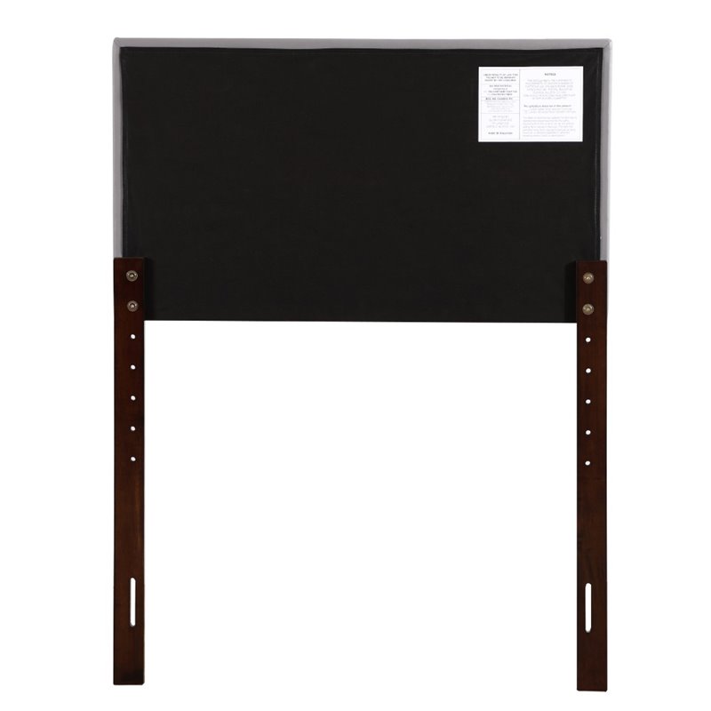 Maklaine Faux Leather Upholstered Twin Headboard in Light Gray