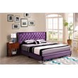 Maklaine Transitional Twill Fabric Upholstered King Bed in Purple