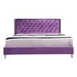 Maklaine Transitional Twill Fabric Upholstered King Bed in Purple