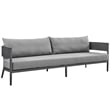 Maklaine 4-Piece Outdoor Fabric Outdoor Conversation Set in Gray