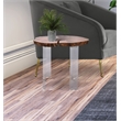 Maklaine Modern / Contemporary Live Edge Acacia Wood Top End Table