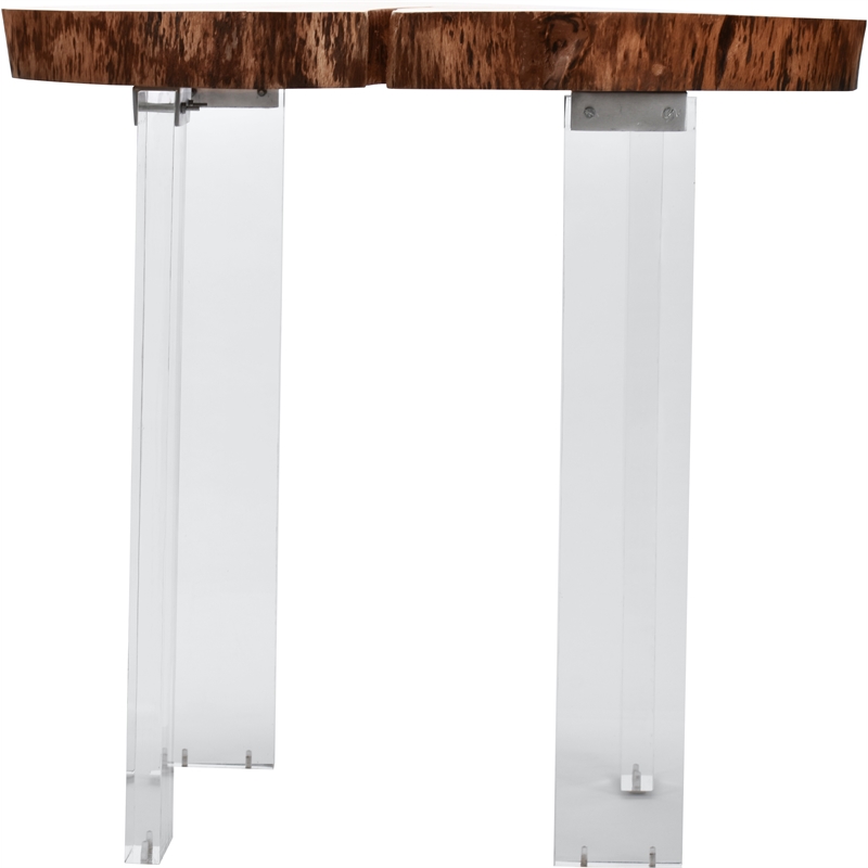 Maklaine Modern / Contemporary Live Edge Acacia Wood Top End Table