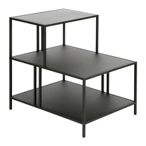Maklaine Modern / Contemporary 20&quot Gunmetal Gray Metal Side Table