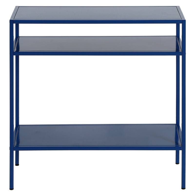 Maklaine Modern / Contemporary Metal Side Table in Blue Finish