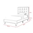 Maklaine Modern / Contemporary Navy Velvet Twin Button Tufted Bed