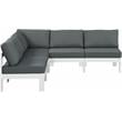 Maklaine Contemporary Grey Outdoor Patio Fabric Modular Sectional