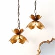 Maklaine Small Flowering Lotus Traditional Metal Pendant in Gold