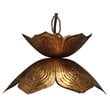 Maklaine Small Flowering Lotus Traditional Metal Pendant in Gold