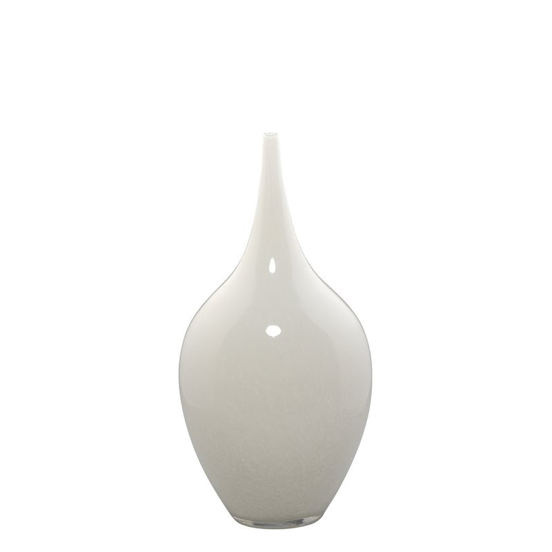 Maklaine Contemporary Glass Decorative Vases in White (Set of 3)