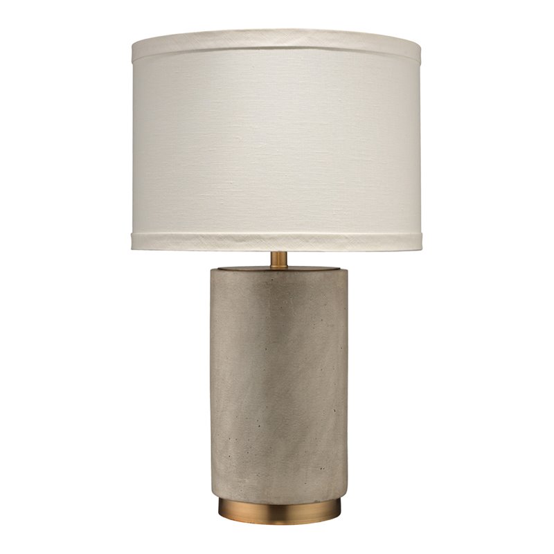 Maklaine Contemporary Metal Table Lamp in Antique Brass/Gray