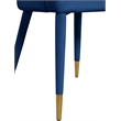 Maklaine Modern / Contemporary Navy Finish Velvet Dining Chair