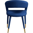 Maklaine Modern / Contemporary Navy Finish Velvet Dining Chair