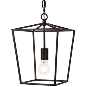 Maklaine Contemporary 1-Light Transitional Metal Pendant in Black