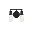 Maklaine 2-Light Mid-Century Metal Wall Sconce in Black Finish