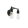 Maklaine 2-Light Mid-Century Metal Wall Sconce in Black Finish