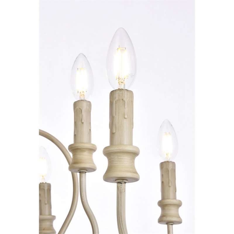 Maklaine 9-Light Mid-Century Metal Pendant in Weathered Dove