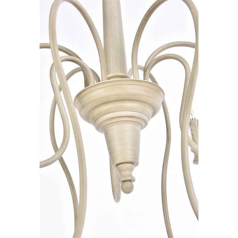 Maklaine 9-Light Mid-Century Metal Pendant in Weathered Dove
