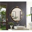 Maklaine Contemporary Glass Acrylic/Brushed Gold Round Mirror