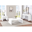Maklaine Modern / Contemporary Rich White Wood Veneer Console Table