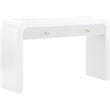 Maklaine Modern / Contemporary Rich White Wood Veneer Console Table