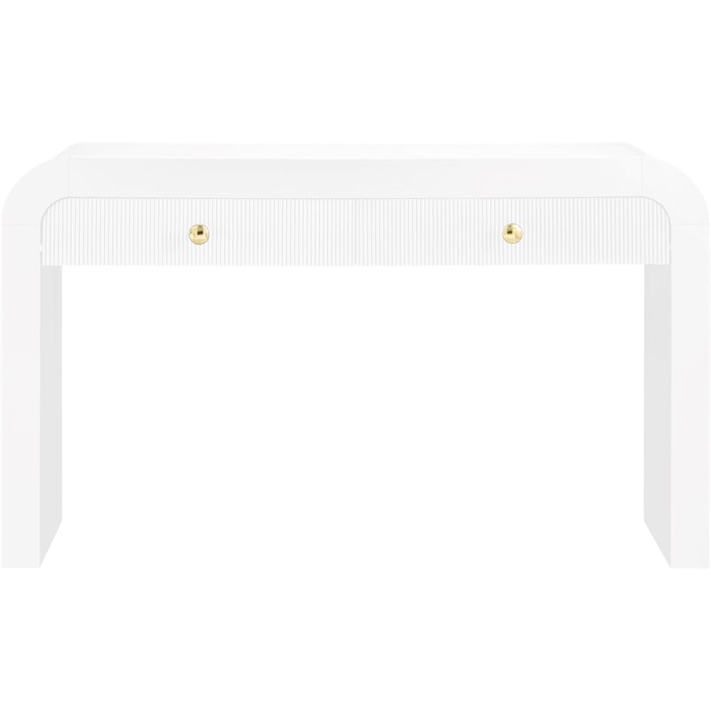 Maklaine Modern / Contemporary Rich White Wood Veneer Console Table