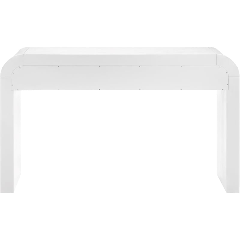 Maklaine Modern / Contemporary Rich White Wood Veneer Console Table