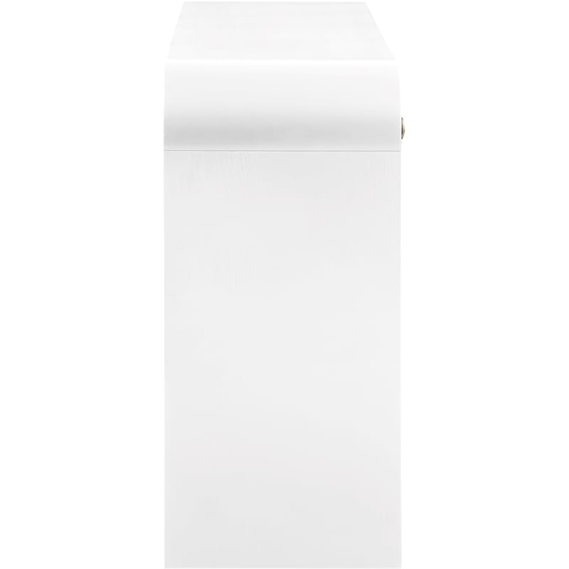 Maklaine Modern / Contemporary Rich White Wood Veneer Console Table