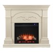 Maklaine Traditional Touch Screen Electric Fireplace in Ivory