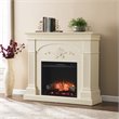 Maklaine Traditional Touch Screen Electric Fireplace in Ivory