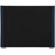 Maklaine Mid-Century Navy Finish Linen Textured Fabric Queen Bed