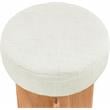Maklaine Mid-Century Modern Cream Finish Boucle Fabric Stool