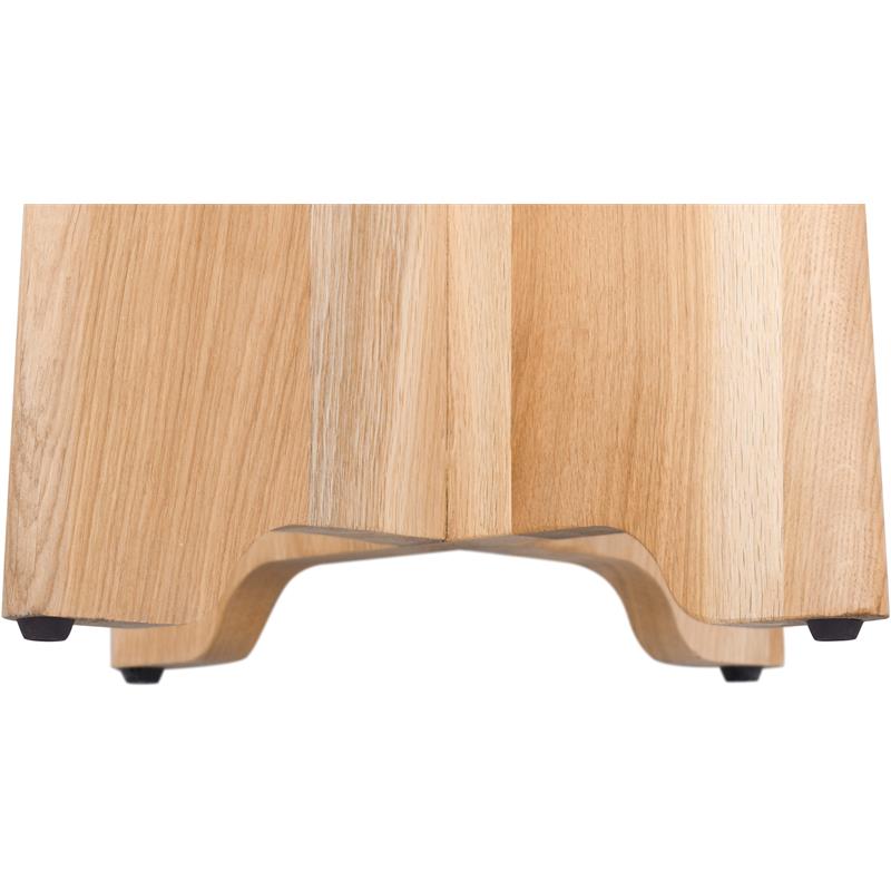 Maklaine Mid-Century Modern Cream Finish Boucle Fabric Stool