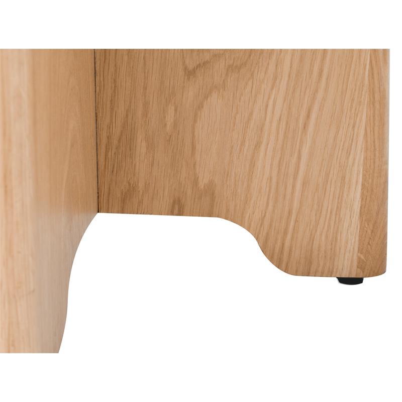 Maklaine Mid-Century Modern Cream Finish Boucle Fabric Stool