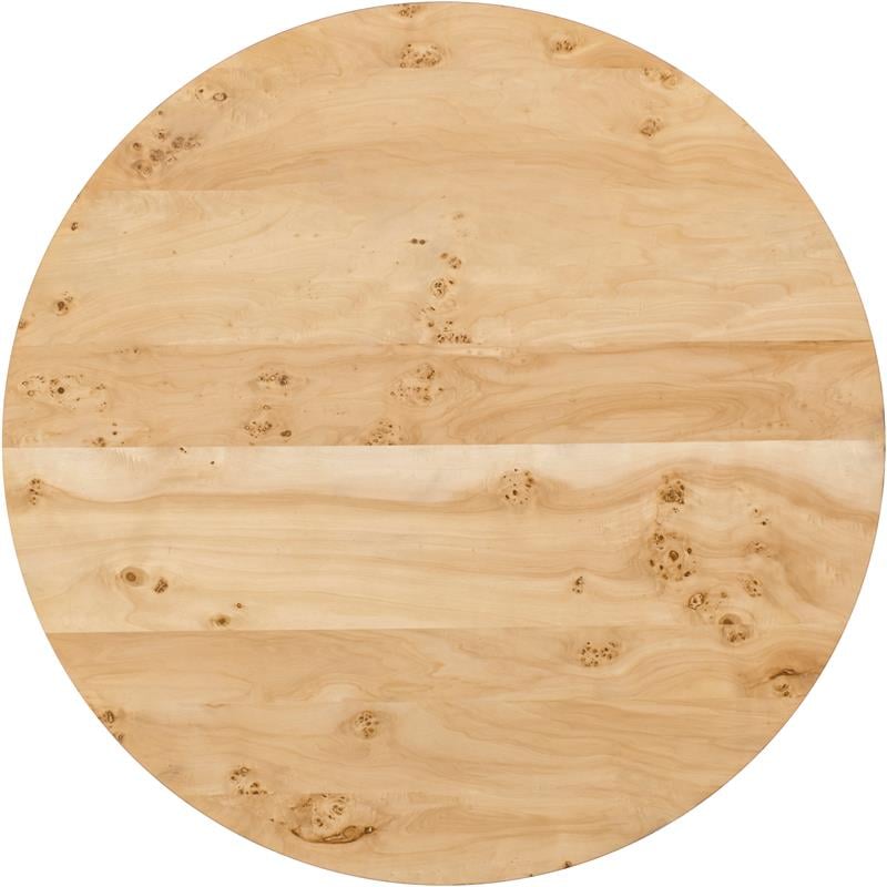 Maklaine Mid-Century Modern Solid Ash Burl Wood Dining Table